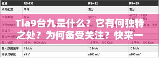 Tia9台九是什么？它有何独特之处？为何备受关注？快来一探究竟