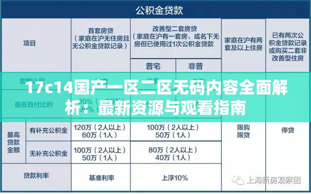 17c14国产一区二区无码内容全面解析：最新资源与观看指南