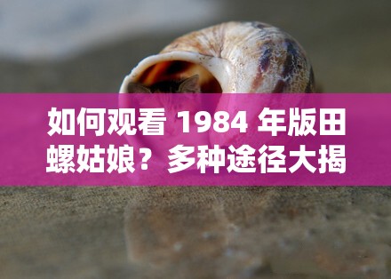 如何观看 1984 年版田螺姑娘？多种途径大揭秘，快来一探究竟