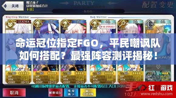 命运冠位指定FGO，平民嘲讽队如何搭配？最强阵容测评揭秘！