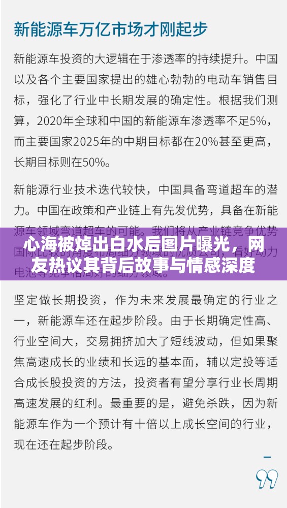 心海被焯出白水后图片曝光，网友热议其背后故事与情感深度解析