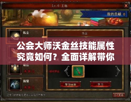 公会大师沃金丝技能属性究竟如何？全面详解带你揭秘！