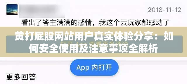 黄打屁股网站用户真实体验分享：如何安全使用及注意事项全解析