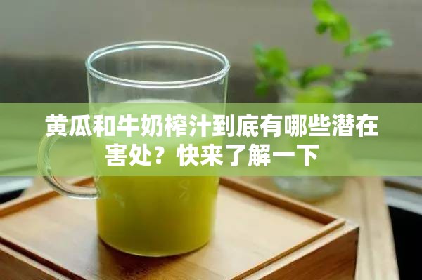 黄瓜和牛奶榨汁到底有哪些潜在害处？快来了解一下