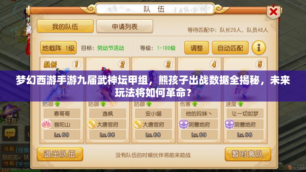梦幻西游手游九届武神坛甲组，熊孩子出战数据全揭秘，未来玩法将如何革命？