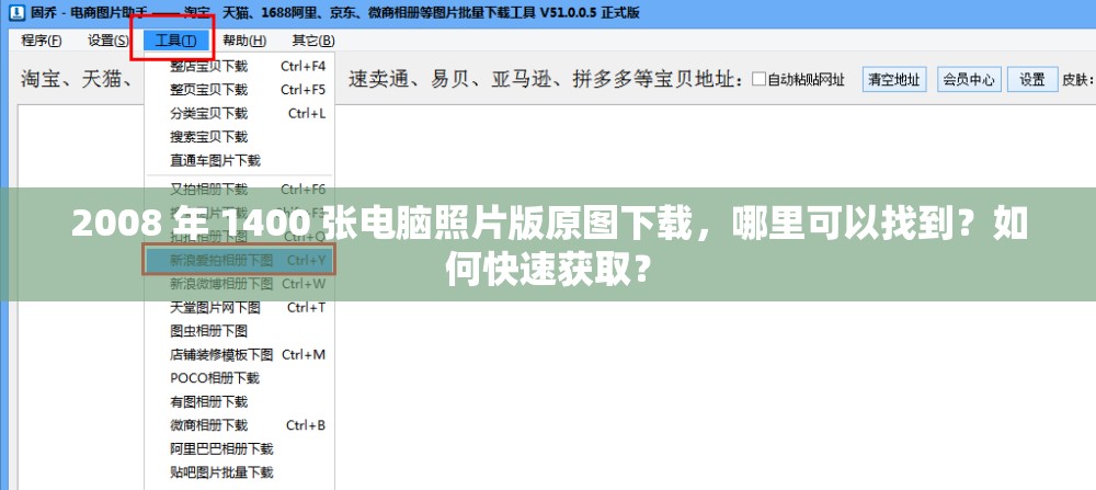 2008 年 1400 张电脑照片版原图下载，哪里可以找到？如何快速获取？