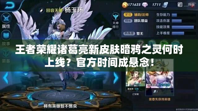王者荣耀诸葛亮新皮肤暗鸦之灵何时上线？官方时间成悬念！