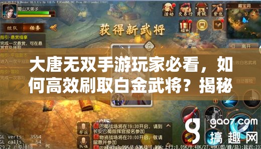 大唐无双手游玩家必看，如何高效刷取白金武将？揭秘隐藏技巧！