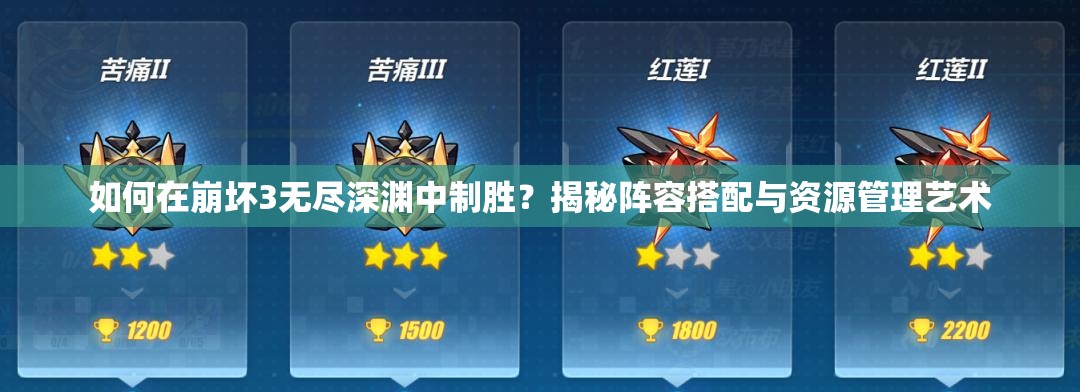 如何在崩坏3无尽深渊中制胜？揭秘阵容搭配与资源管理艺术