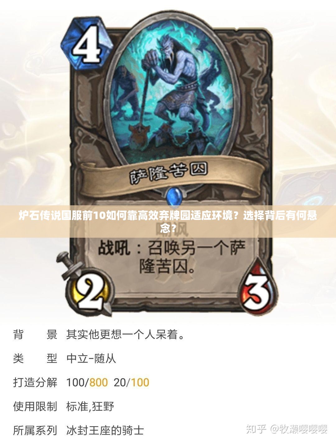 炉石传说国服前10如何靠高效弃牌园适应环境？选择背后有何悬念？
