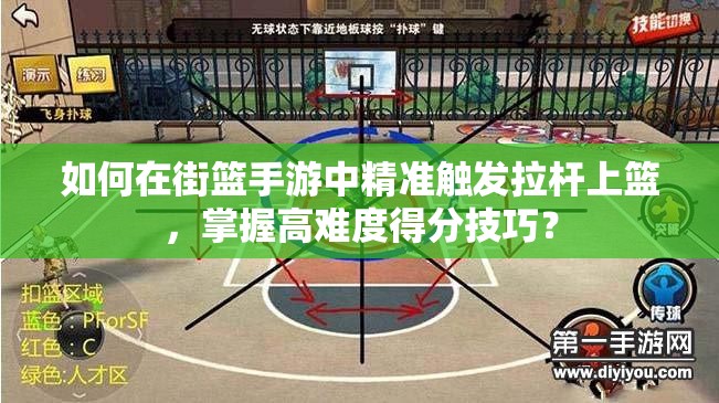 如何在街篮手游中精准触发拉杆上篮，掌握高难度得分技巧？