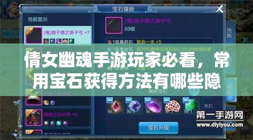 倩女幽魂手游玩家必看，常用宝石获得方法有哪些隐藏秘诀？