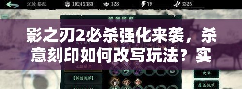 影之刃2必杀强化来袭，杀意刻印如何改写玩法？实用点评引悬念！