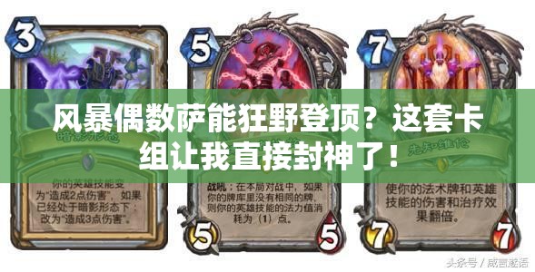 风暴偶数萨能狂野登顶？这套卡组让我直接封神了！